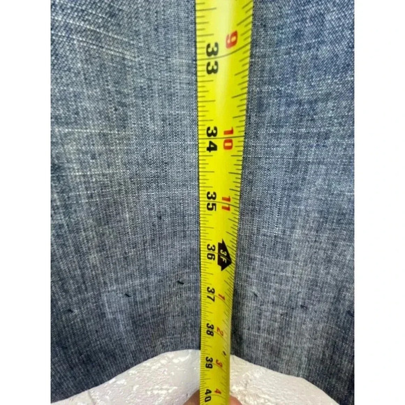 Banana Republic Womens Flat Front Trouser Wide Leg Pants Chambray Blue Sz 8 - Picture 6 of 13